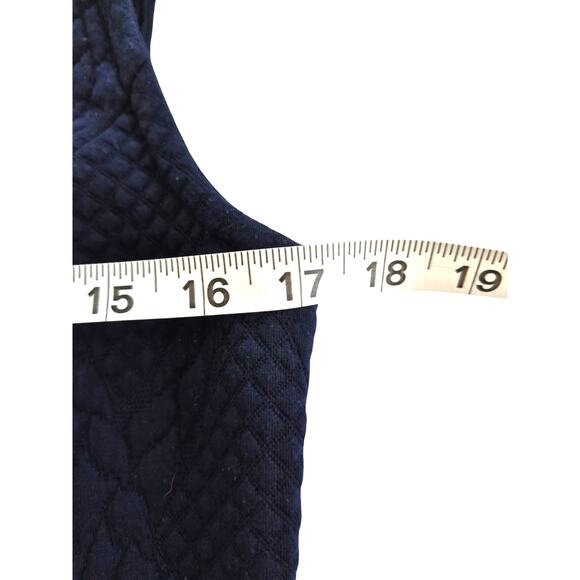 Premise Womens Dress Size 8 Navy Blue Sleeveless Jumper Quilted Short Layer - Picture 4 of 6
